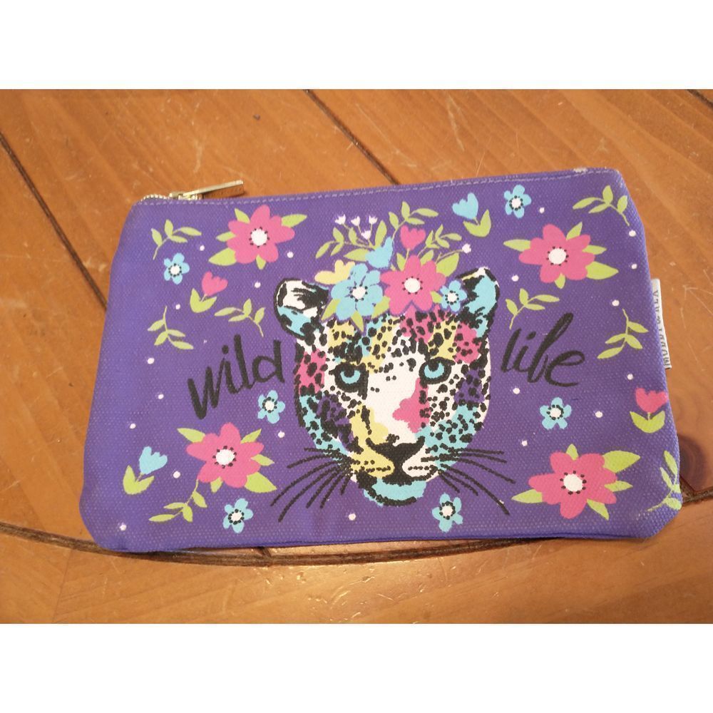 Molly and Rex Wildlife Purple Zip Up Bag